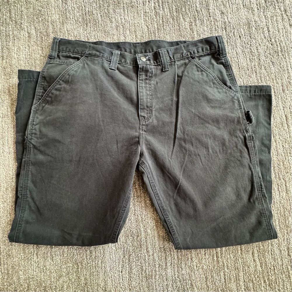 Carhartt Men's Relaxed Fit 100% Cotton Carpenter Utility Jeans Black Size 40x30